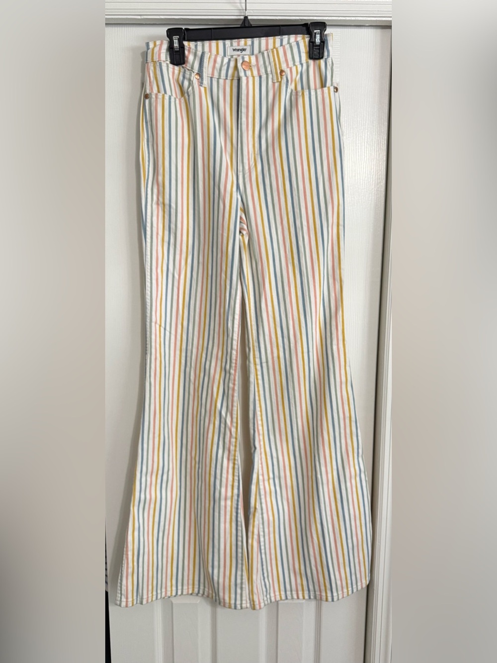 Wrangler Wanderer High-Rise Vertical Stripe Flare Jeans - Rainbow - Picture 5 of 9